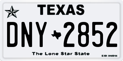 TX license plate DNY2852