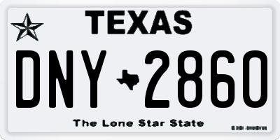 TX license plate DNY2860