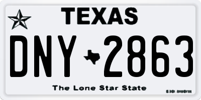TX license plate DNY2863