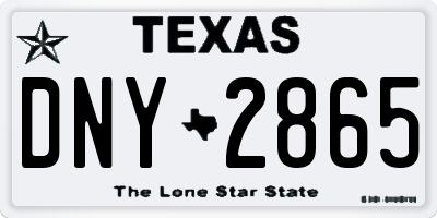 TX license plate DNY2865