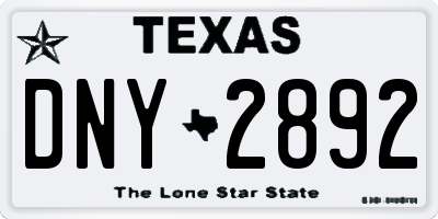 TX license plate DNY2892