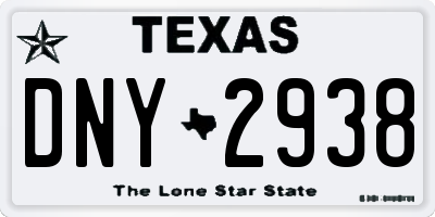 TX license plate DNY2938