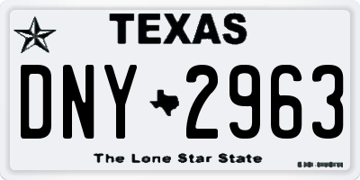 TX license plate DNY2963