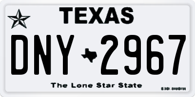 TX license plate DNY2967