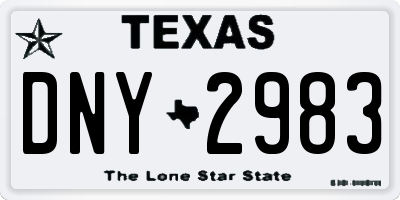TX license plate DNY2983