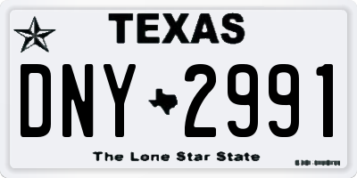 TX license plate DNY2991