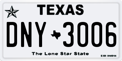 TX license plate DNY3006