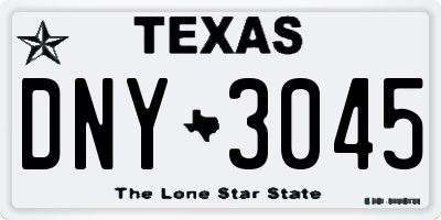 TX license plate DNY3045