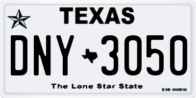 TX license plate DNY3050
