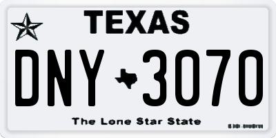 TX license plate DNY3070