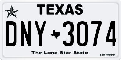 TX license plate DNY3074