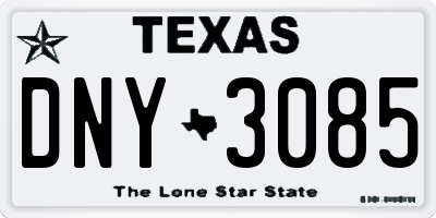 TX license plate DNY3085