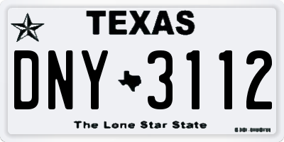 TX license plate DNY3112