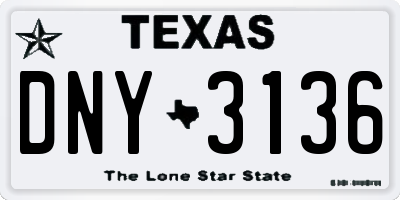 TX license plate DNY3136