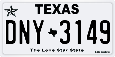 TX license plate DNY3149