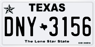 TX license plate DNY3156
