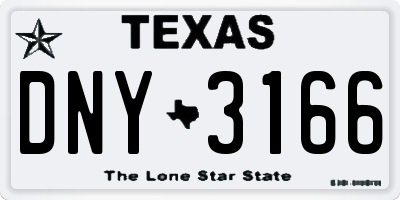 TX license plate DNY3166
