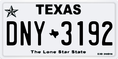 TX license plate DNY3192