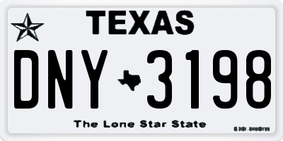 TX license plate DNY3198