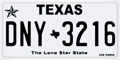 TX license plate DNY3216