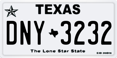 TX license plate DNY3232