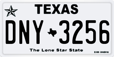 TX license plate DNY3256