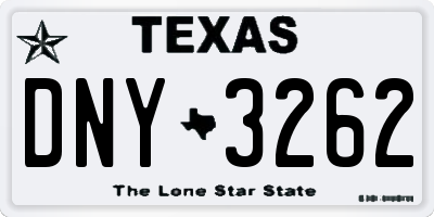 TX license plate DNY3262