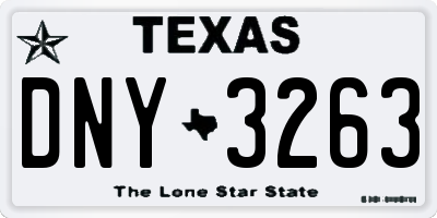 TX license plate DNY3263