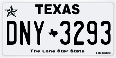 TX license plate DNY3293