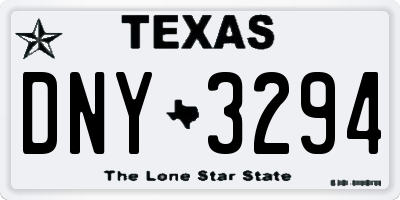 TX license plate DNY3294