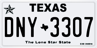 TX license plate DNY3307