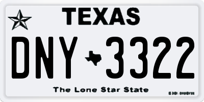 TX license plate DNY3322