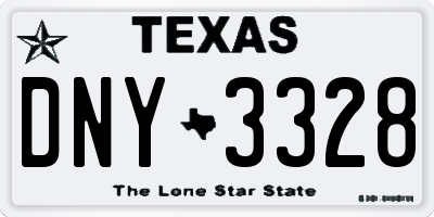 TX license plate DNY3328