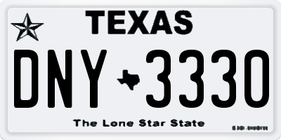TX license plate DNY3330