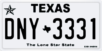 TX license plate DNY3331