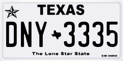 TX license plate DNY3335