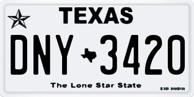 TX license plate DNY3420