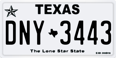TX license plate DNY3443