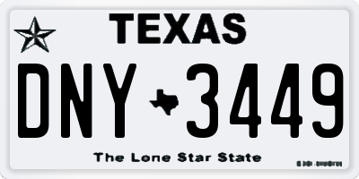 TX license plate DNY3449