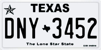 TX license plate DNY3452