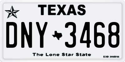 TX license plate DNY3468