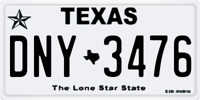 TX license plate DNY3476
