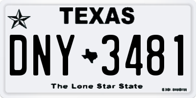 TX license plate DNY3481