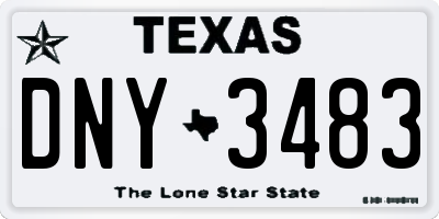 TX license plate DNY3483