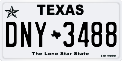 TX license plate DNY3488
