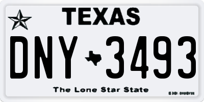 TX license plate DNY3493