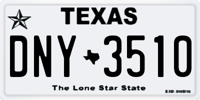 TX license plate DNY3510