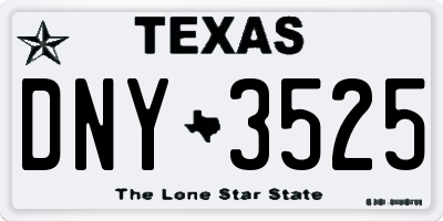 TX license plate DNY3525
