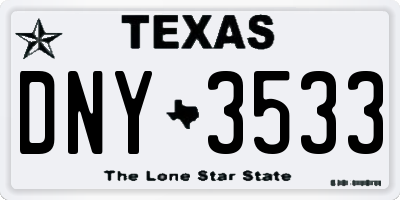 TX license plate DNY3533
