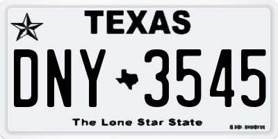 TX license plate DNY3545